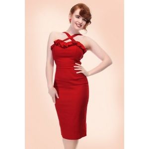 Collectif Red Chacha Wiggle Dress US 8